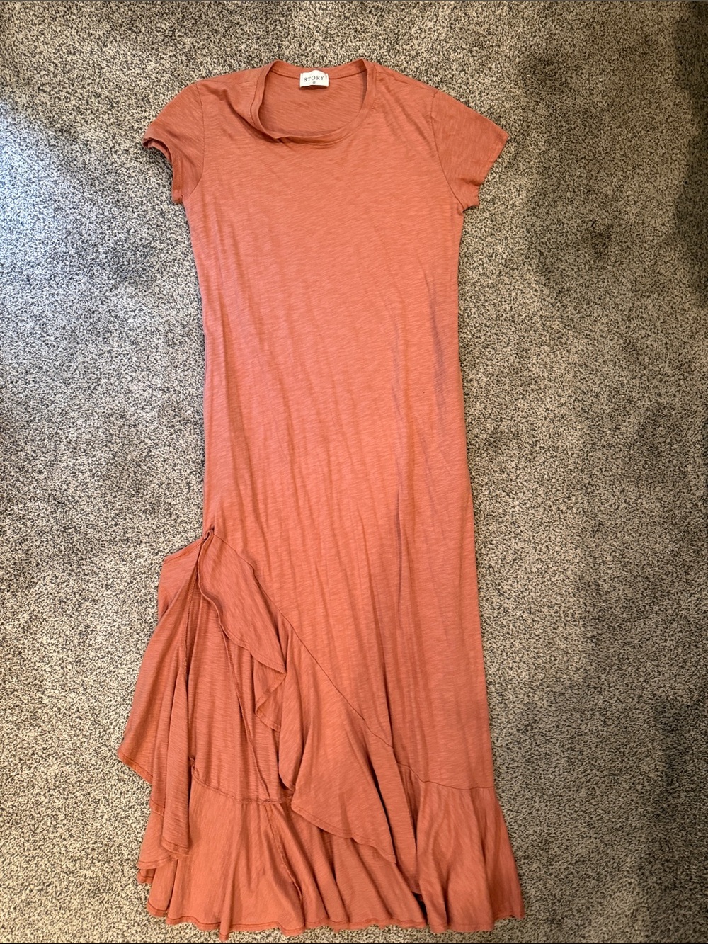 Women's Coral Ruffle-Hem Maxi Dress by Story